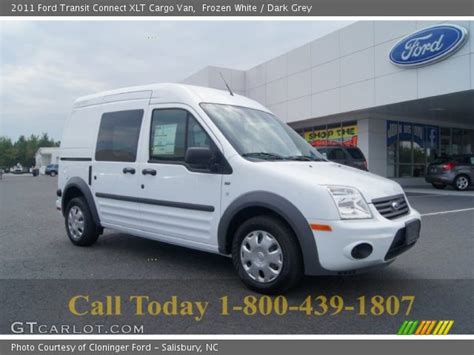 Frozen White 2011 Ford Transit Connect Xlt Cargo Van Dark Grey Interior