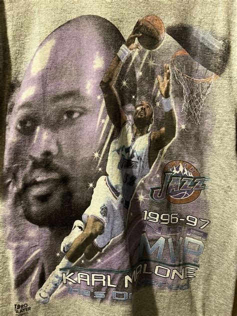 Vintage 🔥🔥 Rare Karl Malone MVP Jazz Basketball NBA Tee | Grailed