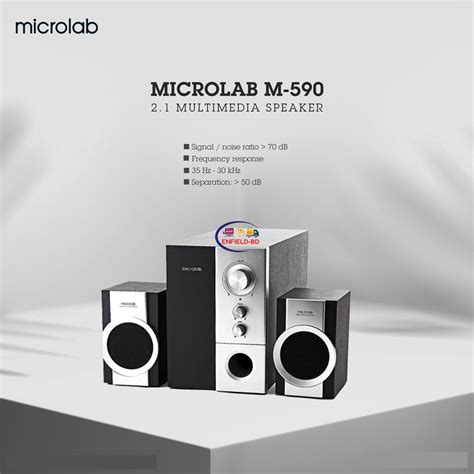 Microlab M 590 2 1 Speaker Black Silver Enfield Bd