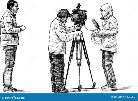 Camera Crew Cartoon Vector 47161297