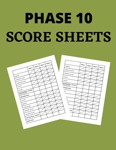 Phase Score Sheets Phase Score Pad Large Size X Inches