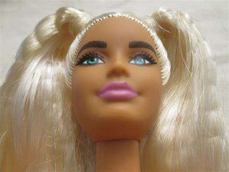 Nude Barbie Extra Doll Long Crimped Platinum Blonde Hair Ponytails Jointed