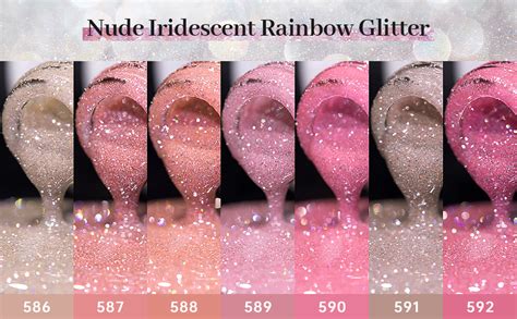 Amazon Rarjsm Reflective Glitter Gel Nail Polish Nude Light Brown Pink Sheer Jelly Gel