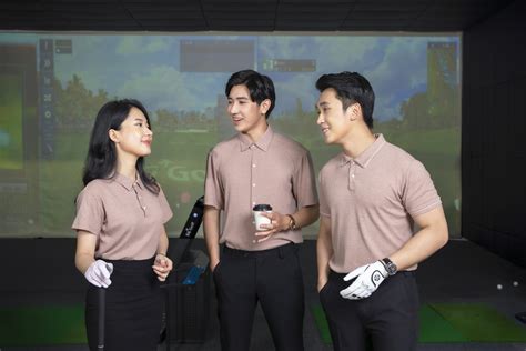 Áo thun đồng phục công ty màu nude chất liệu thun gân