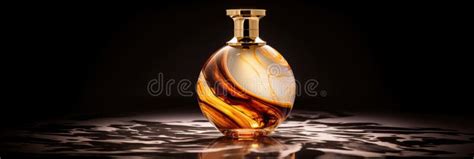 Luxury Perfume Bottle A Golden Chrome And Marbled Glass Body Perfume