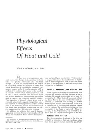Physiology of heat and cold | PDF