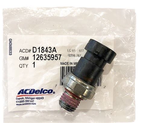 New Engine Oil Pressure Switch ACDelco GM Original Equipment D1843A