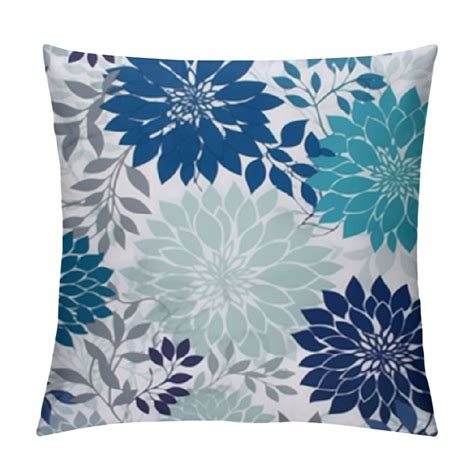 Nawypu Teal Decorative Throw Pillow Covers Sunflower Dahlia Pillow Covers For Couch Sofa Bed