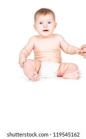Happy Naked Baby Diapers Stock Photo Shutterstock