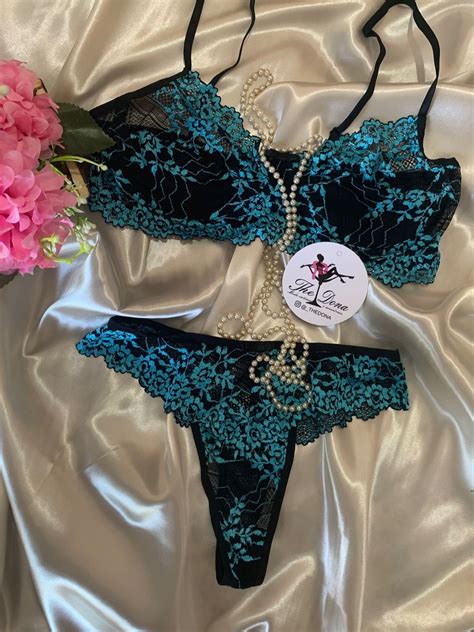 Lingerie Renda Azul Lingerie Feminina Nunca Usado Enjoei