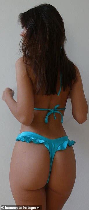 Emily Ratajkowski Puts On A Booty Popping Display In Skimpy Blue Bikini