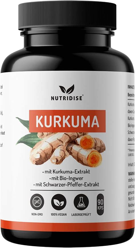 Nutridise Kurkuma Kapseln Kurkuma Ingwer Kapseln Hochdosiert