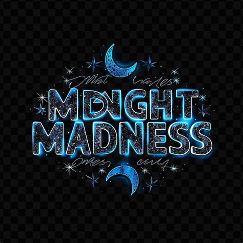 Premium PSD | Radiant Neon Luminosity of Midnight Madness Text With a ...