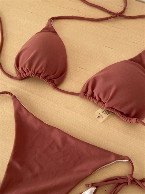Nude Brown String Bikini On Carousell