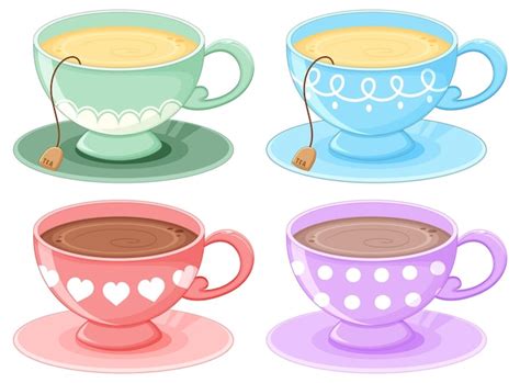 Free Vector Set Of Coffee And Tea Cup