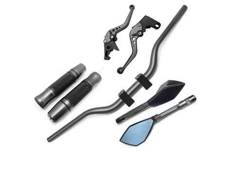 Kit Guidão Naked Manopla Fechada Jupiter Retrovisor TM Manete Er n Stark Race Acessórios