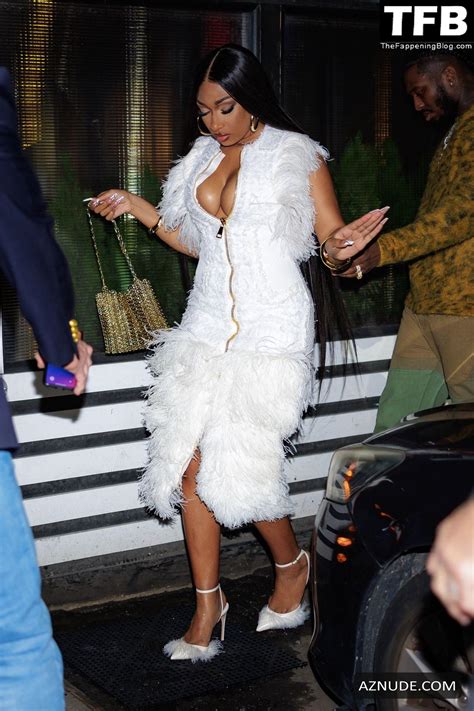 Megan Thee Stallion Sexy Seen Flaunting Her Hot Cleavage At Stk For The Snl After Party In New