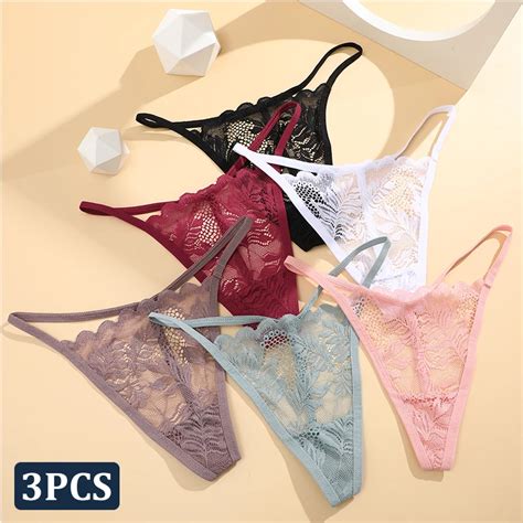 FINETOO Bikini Con Tanga De Encaje Para Mujer Bragas Ntimas Sin Costuras Ropa Interior Sexy