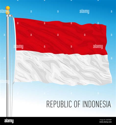 Indonesia Official National Flag Asiatic Country Vector Illustration