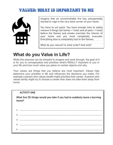 Identify Values Worksheets