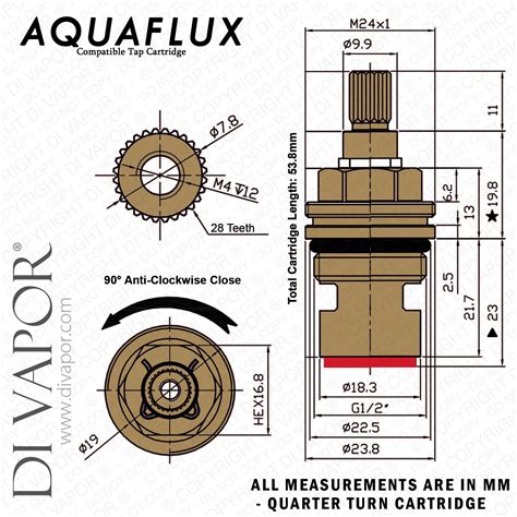 Rangemaster Aquaflux Tfl Cm Hot Tap Cartridge Compatible Spare Leisure Taps Rmtfl Cm