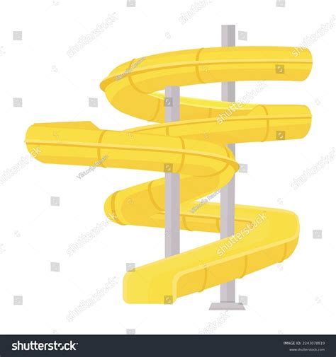 Screw Slide Realistic Waterpark Pool Aquapark Stock Vector Royalty