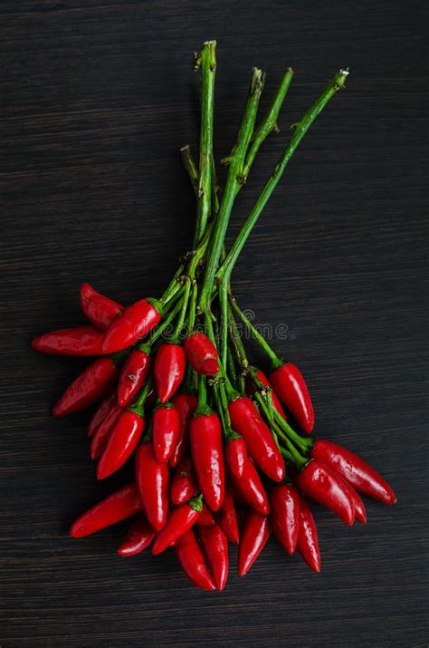Red Hot Mini Chili Peppers Stock Photo Image Of Stem 70314384