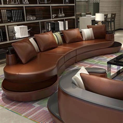 Curved Leather Sofa Couch | Cabinets Matttroy