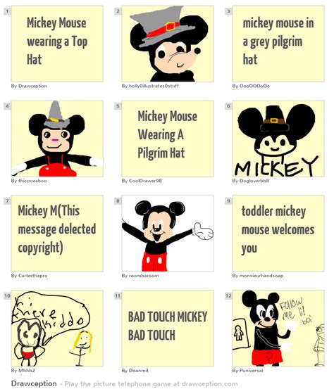 Mickey Mouse Wearing A Top Hat Drawception
