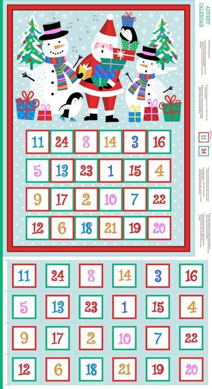 Panel Jolly Santa Fabric Advent Calendar Creative Stitching