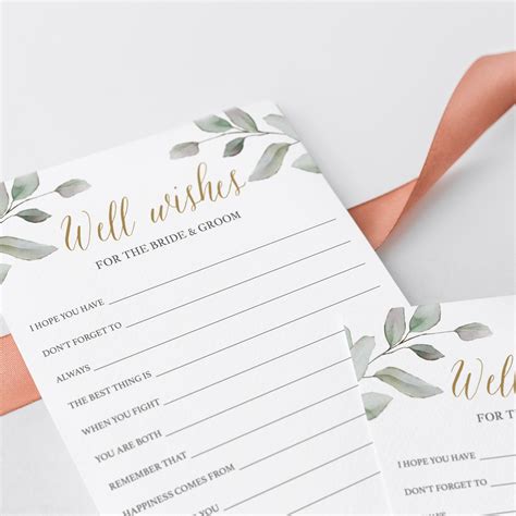Elegant Wedding Well Wishes And Advice Cards Printable Littlesizzle