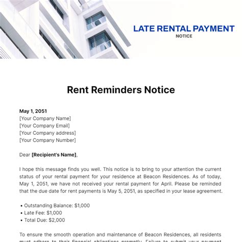 Free Late Rental Payment Notice Template To Edit Online