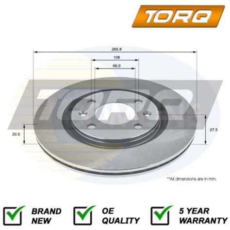 Brake Disc Front Torq Fits Citroen Xsara Picasso Berlingo Peugeot 206