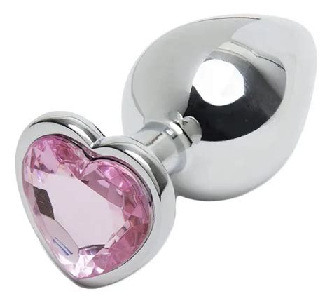 Plug Anal De Acero Joya Corazon Rosa Dilatador Talle S Metal Mercadolibre