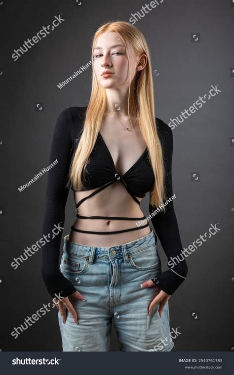 Portrait Blonde Woman Freckles Sexy Top Stock Photo Shutterstock