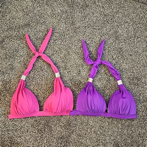 Venus Swim Venus Enhancer Pushup Bikini Tops Pink And Purple C Cup Nwot Poshmark