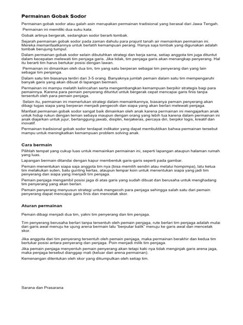 Permainan Gobak Sodor Pdf