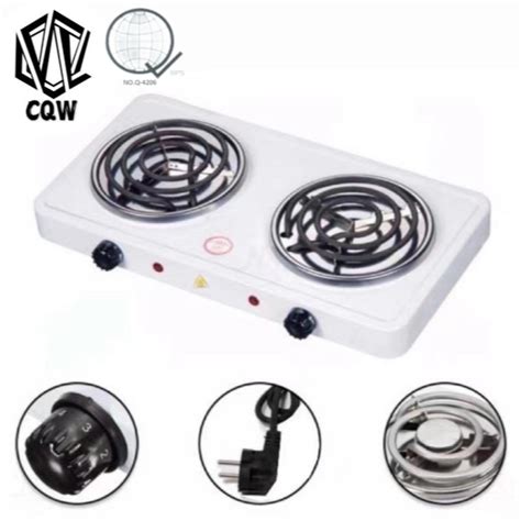 Cqw Portable Electric Stove Double Burner W Kitchen Hot Plates Cooking Appliances Shopee