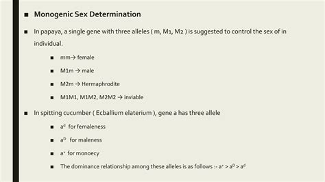 Sex Determination Sex Linkage And Multiple Allels PPTX