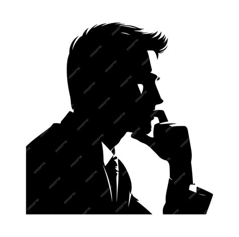 Premium Vector Man Thinking Vector Silhouette Vector