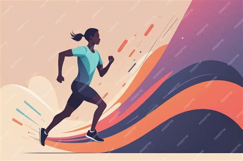 Premium Photo Running Graphic Flat Vector Illustration