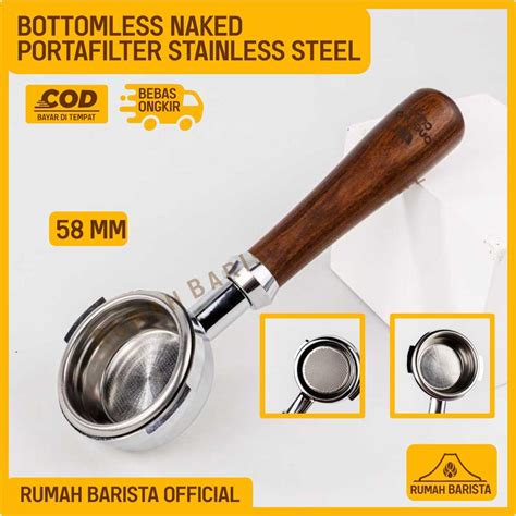 Jual Portafilter Bottomless Naked Mm Stainless Steel Espresso Coffee Machine Porta Filter