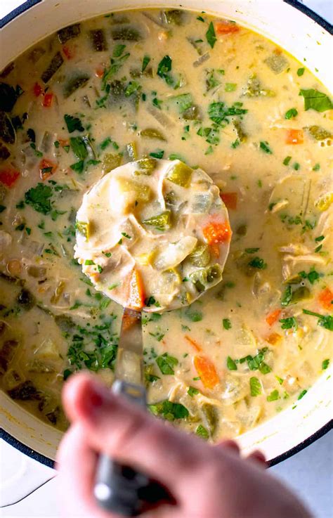 Creamy Green Chile Chicken Soup Lexis Clean Kitchen
