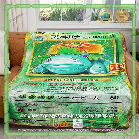 HOT Venusaur Th Anniversary Anime Pokemon Blanket Shower Curtain