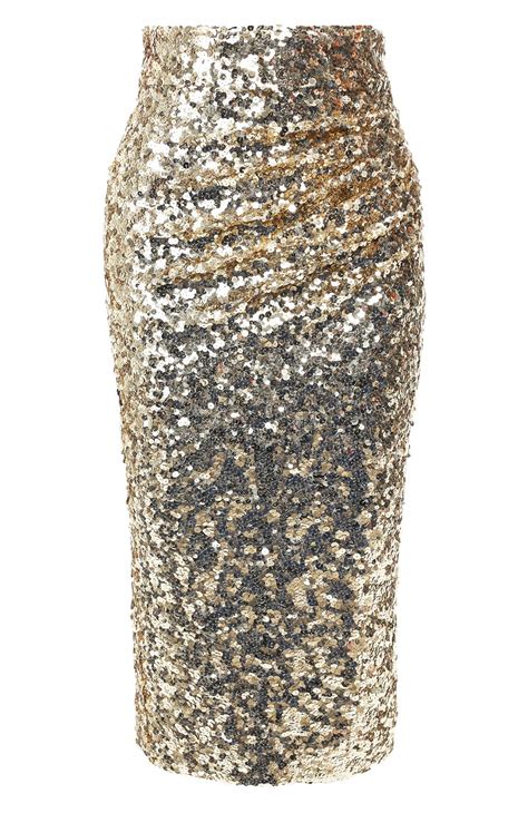 Женская золотая юбка с пайетками DOLCE & GABBANA купить в интернет ...