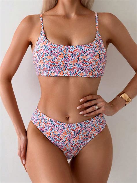 Swim Mod Women S Summer Beach Floral Sexy Bikini Set Random Print Separated Bikini Set Shein Usa