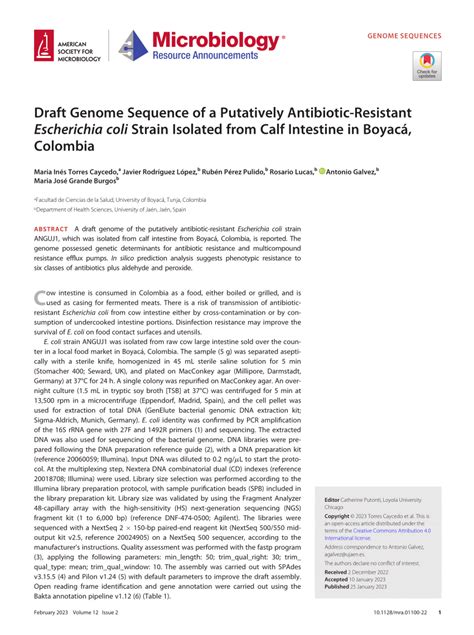 (PDF) Draft Genome Sequence of a Putatively Antibiotic-Resistant ... 
