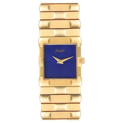 Piaget 18k Yellow Gold Lapis Lazuli Dial Quartz Mens Watch 81301 For Sale At 1stdibs