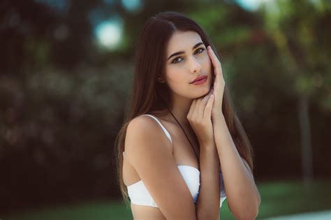Slender Model Katrine Pirs Poses At Pool In Her Tiny White Bikini Coedcherry