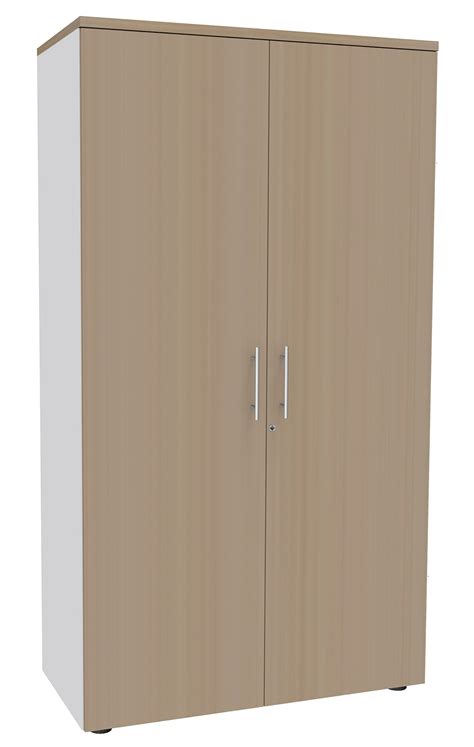 Armoire Haute Idra L80 X H180 X P47 2 Portes Corps Blanc Portes Et Dessus Chêne Clair